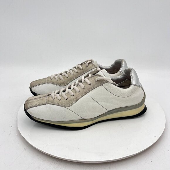 Prada Shoes - Prada Women Size EU 35.5 US 5.5 White Suede Leather Low Top Lace Up Casual Shoes